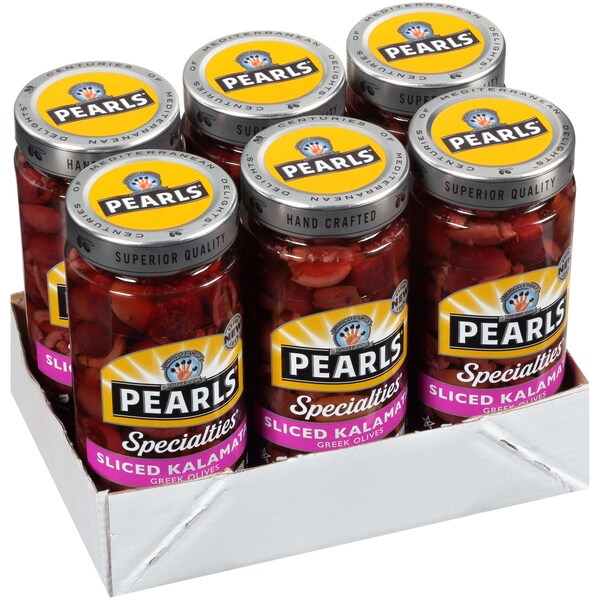 Pearls Olives Sliced Kalamata 6.7 oz., PK6 1950315 - main